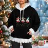 Women's Christmas Casual Fleece-Lined Hoodie With Long Sleeves And Pockets Sweatshirt Top