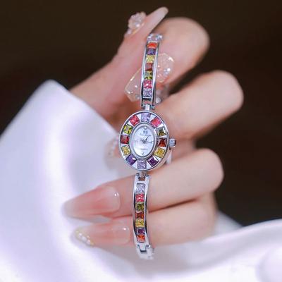 UTHAI Damen Kettenuhr Marke Leichter Luxus Gold Farbverlauf Regenbogen Armband Wasserdicht Damen Mode Quarz Uhr Uhren Geschenk
