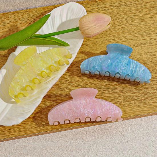 Hair Claw No Slipping Acetate Sheet Strong Grip Medium Size Back Head Hair Clip Large Arc Design Shark Hair Claw Versatile Hair