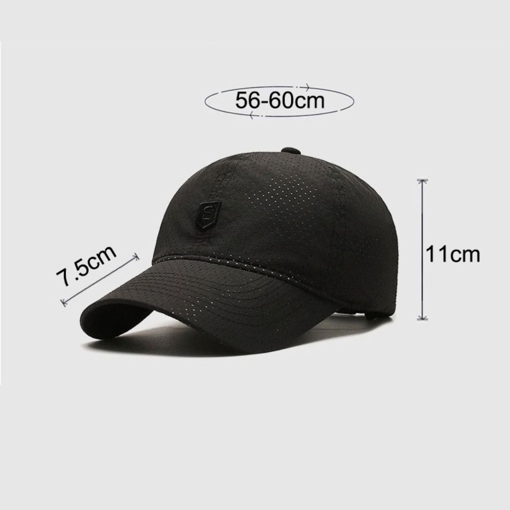 Breathable Perforated Quick-Drying Hat Sun Protection Letter S Embroidery Summer Sun Hat Adjustable Baseball Cap For Women Men