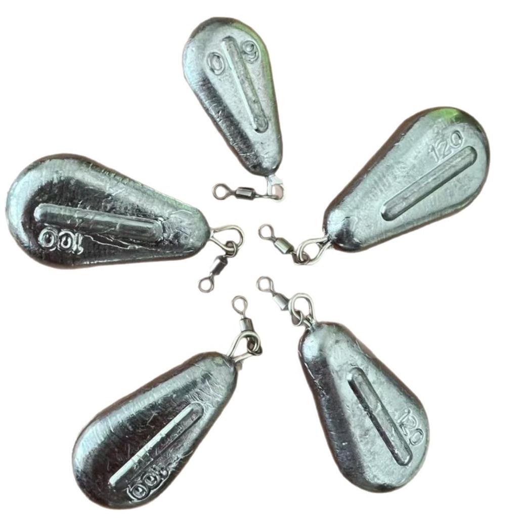Ringed Chicken Heart Fishing Sinker Flat Sinker with Hanging Ring for Casting Rod and Sea Fishing.