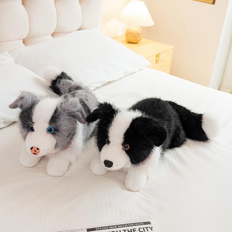 40/50CM Four Colours Border Collie Collar Style Plush Toys Soft Stuffed Puppy Doll Funny Accompany Toys for Kids Gifts