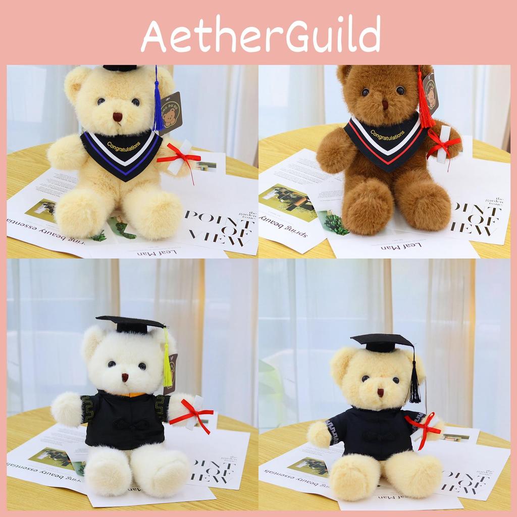 Bear Teddy Mortarboard Plush Stuffed Toy Doll Room Decor Birthday Kids Gift