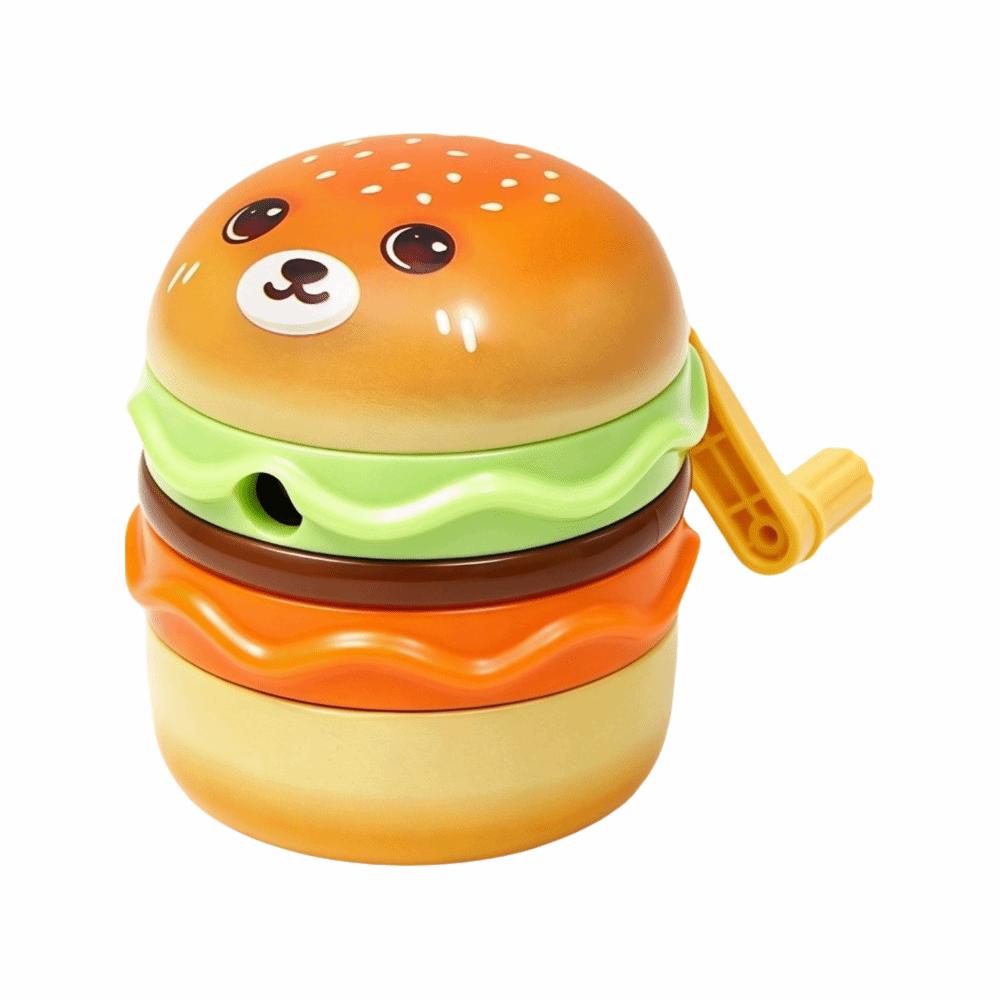 Hamburger Shape Pencil Sharpener 3-gear Manual Pencil Cutter Burger Pencil Sharpener Students