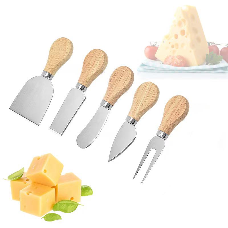 Stainless Steel Cheese Knife Set with Wooden Handle