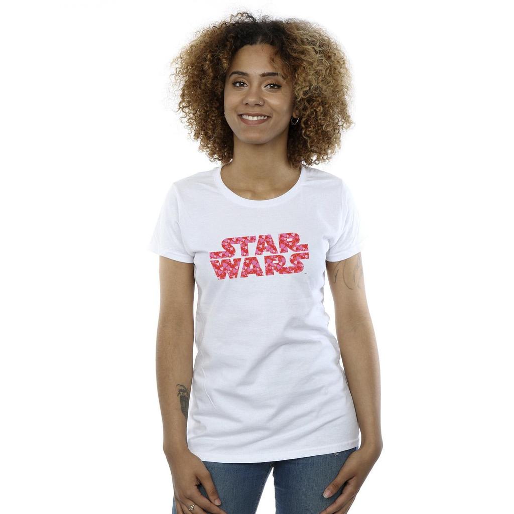 STAR WARS Womens/Ladies Heart Logo Cotton T-Shirt