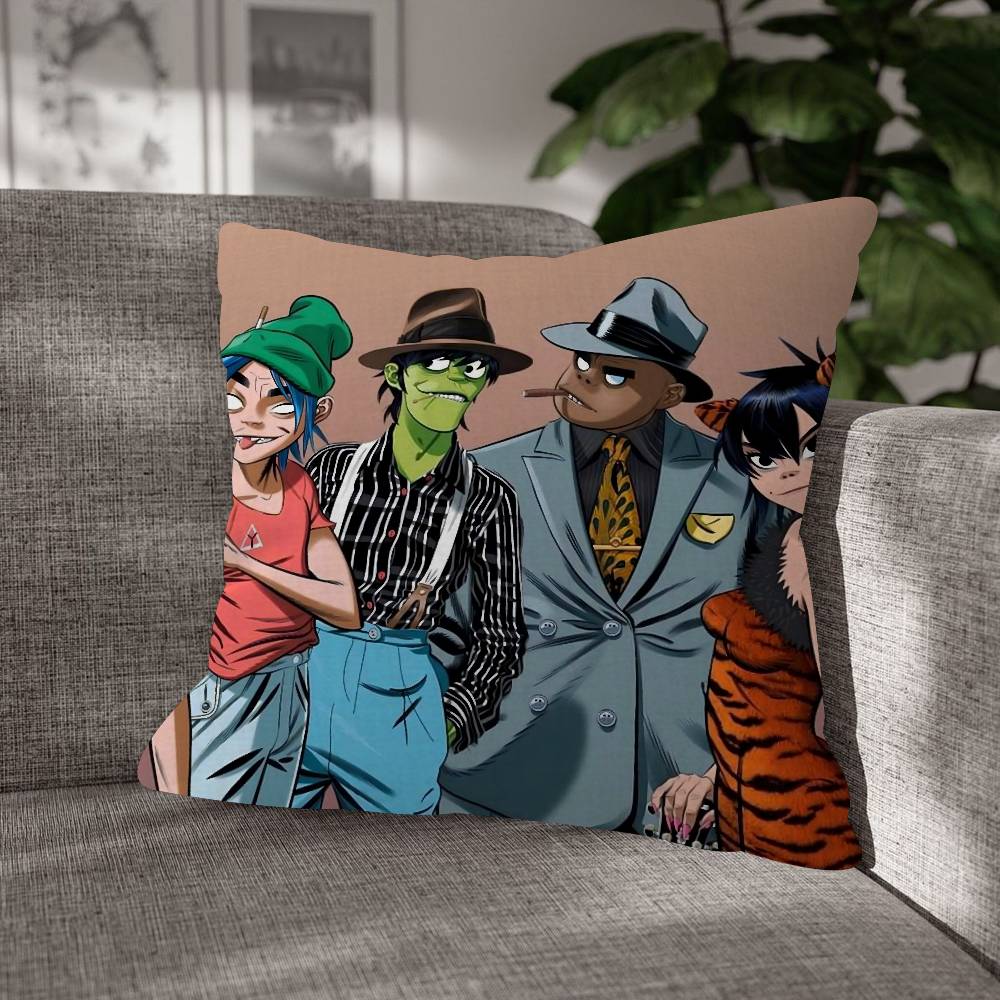 Virtual Singer Gorillaz Band Pattern Cushions Pillowcase Polyester Cushion Cover Throw Pillow Pillowcover Home Car Sofa Decor