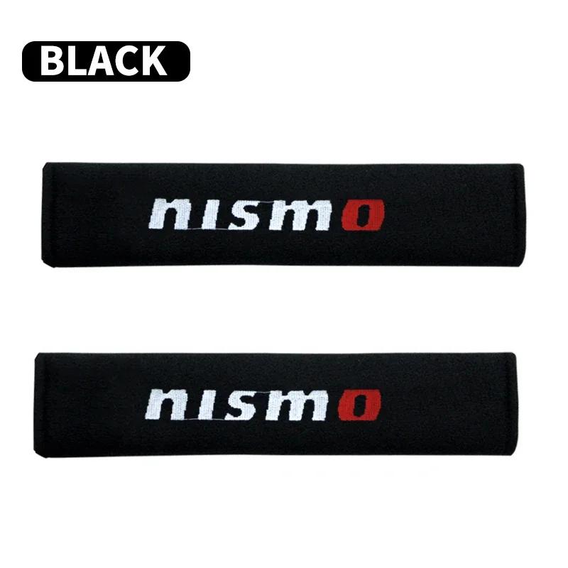 2pcs Car Shoulder Strap Covers Shoulder Protector Pad For Nissan Nismo Logo Tiida Teana Qashqai Juke X trail Note Almera Skyline