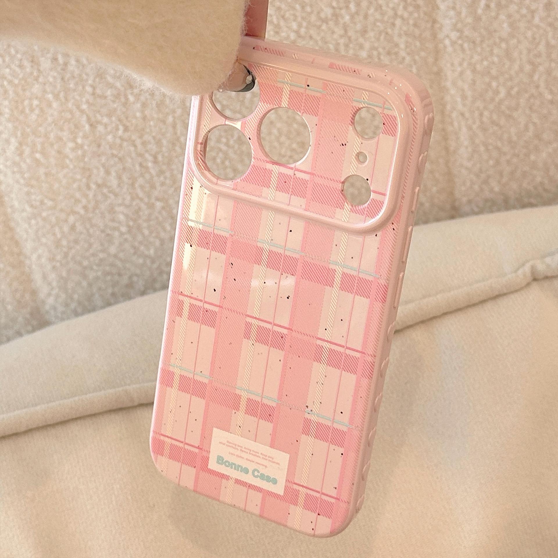 

Korean Style Color Grid Pattern for Apple 17promax Phone Case for IPhone 16 for 14 Anti Drop Soft 15 Niche 12 All Inclusive 12/12pro