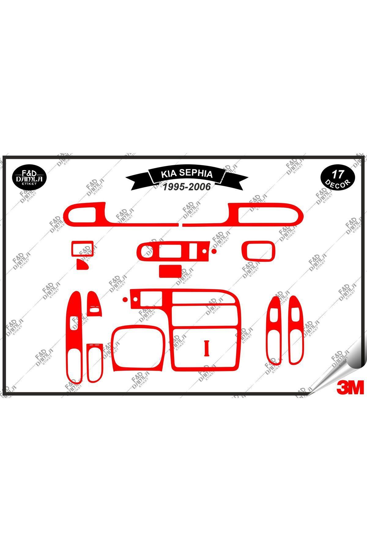 

Kia Sephia 1995-2006 Torpido Konsol Trim Göğüs Maun Kaplama Set 17 Parça Kırmızı