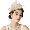 Retro Feathers Mesh Headband Luxury Fascinator Headdress Fashion Wedding Handband  Girls
