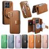 Custodia in Pelle Portafoglio con Slot per Carte e Cerniera Staccabile 2 in 1 per Xiaomi Redmi Note 13 Pro Plus 12 13C 14Tpro Copertura Magnetica Rimovibile