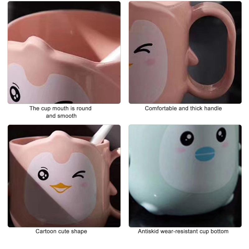 Cartoon Plastic Cup Lightweight And Cute Shatter-Proof Kids Drinking Mug Cup Portable For Travel Teeth Brushing 330ml