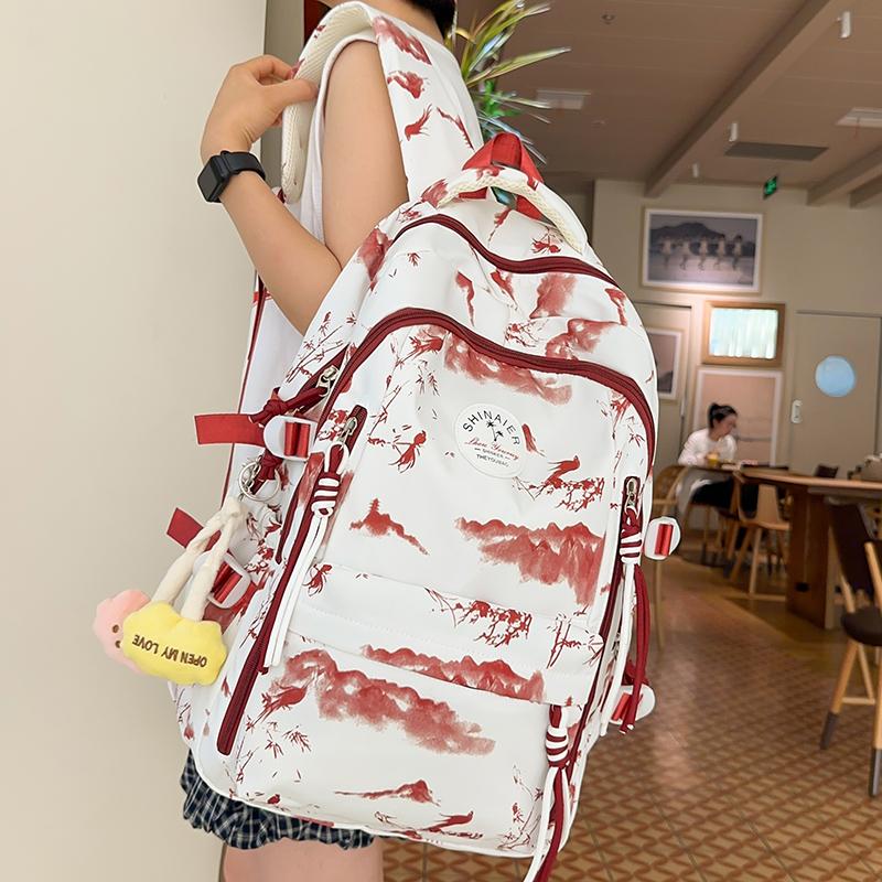 Студенческий школьный рюкзак женский большой вместимости с принтом рюкзак для учеников — фото 5