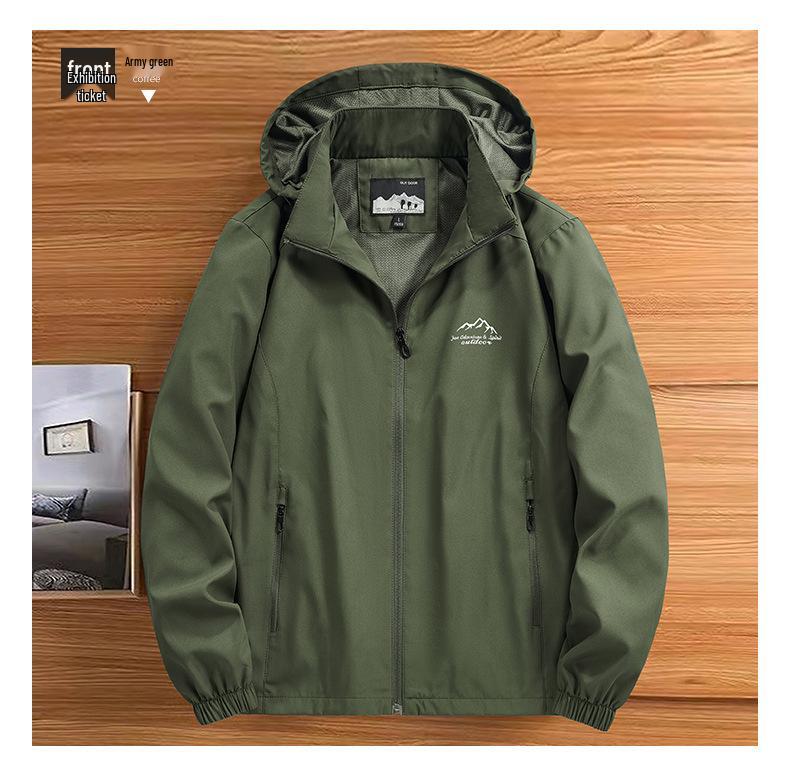Men's Hooded Waterproof Windbreaker Jacket