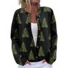 Damen Strickjacke Langarm Leichtgewichtige Jacke mit lustigem Weihnachtsdruck