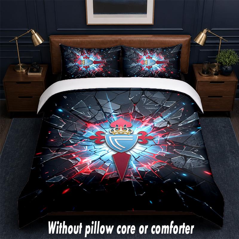 Celta Vigo FC Design Bed Bedding Set 1 Duvet Cover + 2 Pillowcases Soft Breathable Household Bed Linens