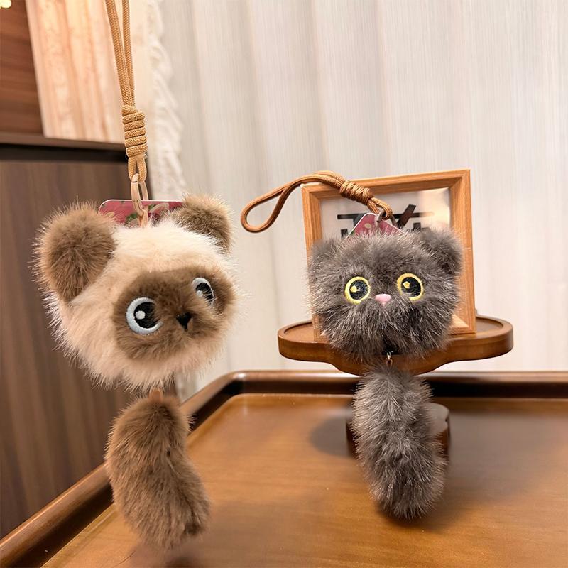 Cute Cat Plush Doll Toy Pendant For Women Backpack Car Hangings Ornament Accessories Gifts