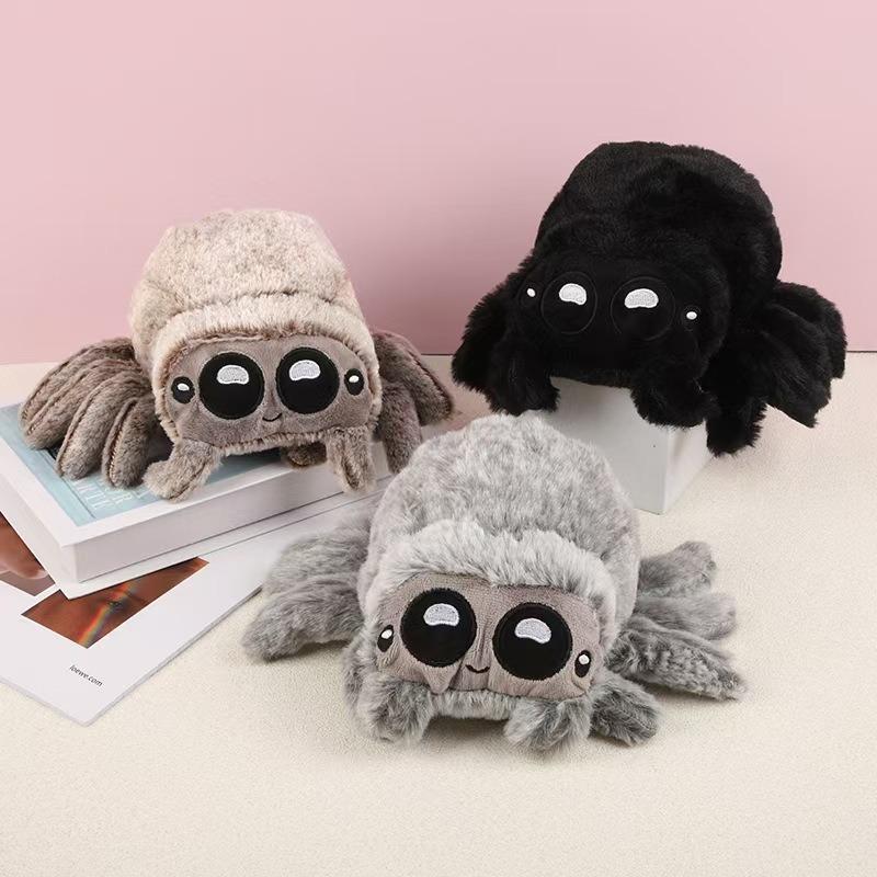 Simulated little spider doll gift for friends plush toy creative black and white spider doll claw machine doll