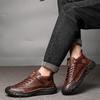 Hand-stitching Leather Men Boots Comfortable Casual Leather Shoes Men Ankle Boots