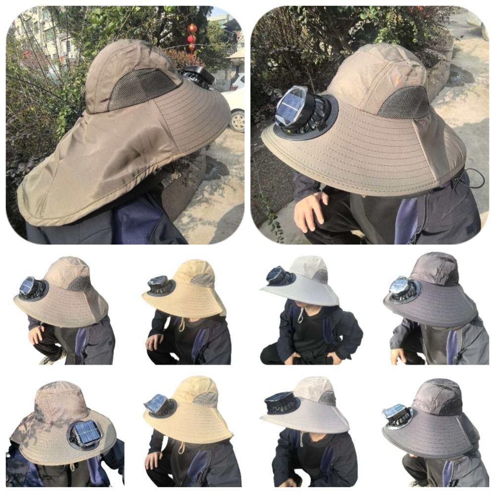 Breathable Solar Fan Hat Strong Wind Summer Fan Visor Cap Convenient Fishing Bucket Hat Hiking