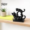 Cat Collectible Art 3D Printed Black Figurine, Modern Kitten Statue, Animal Shape Shelf Figure Desk Decoration for Home Office, Gift Lovers Piece