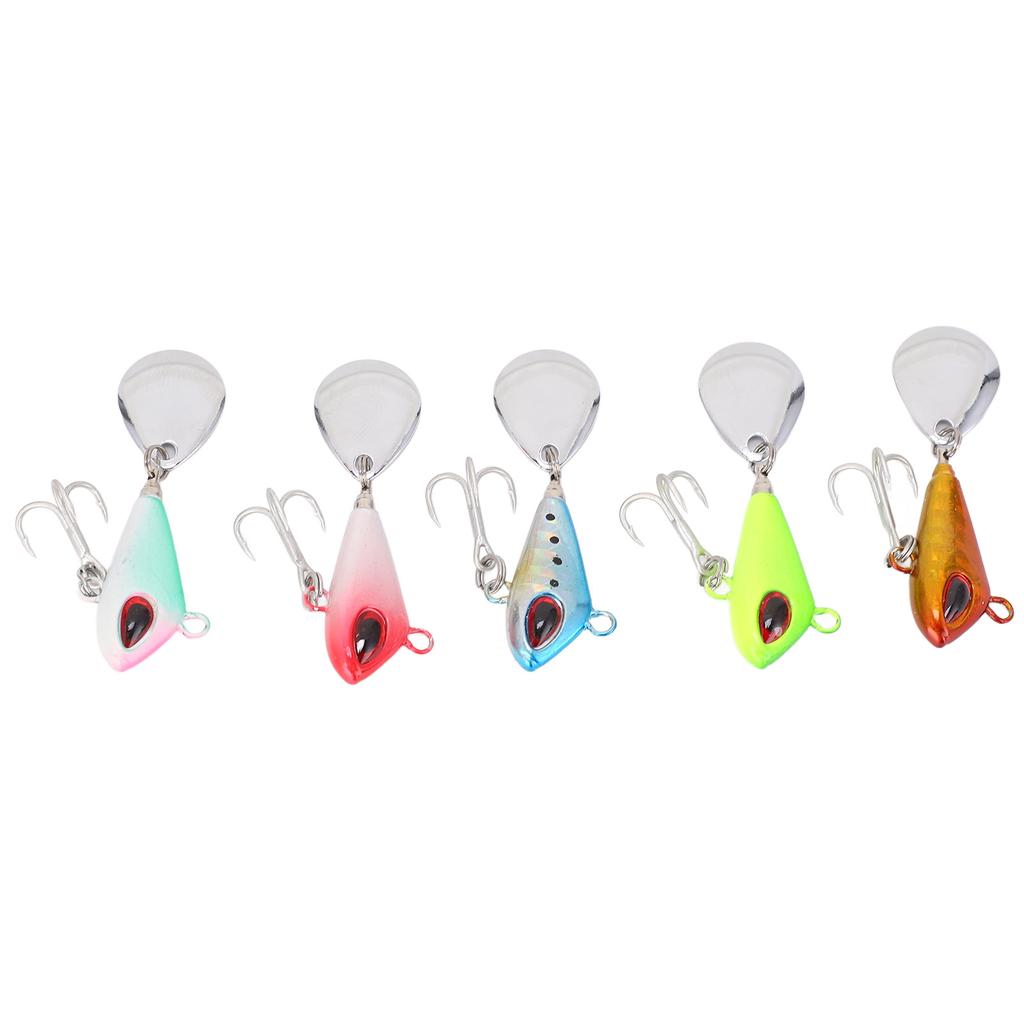 5Pcs 10g Metal Fishing Lures Baits Vib Sequins Fishing Lure Artificial Hard Fishing Bait for Freshwater Bass