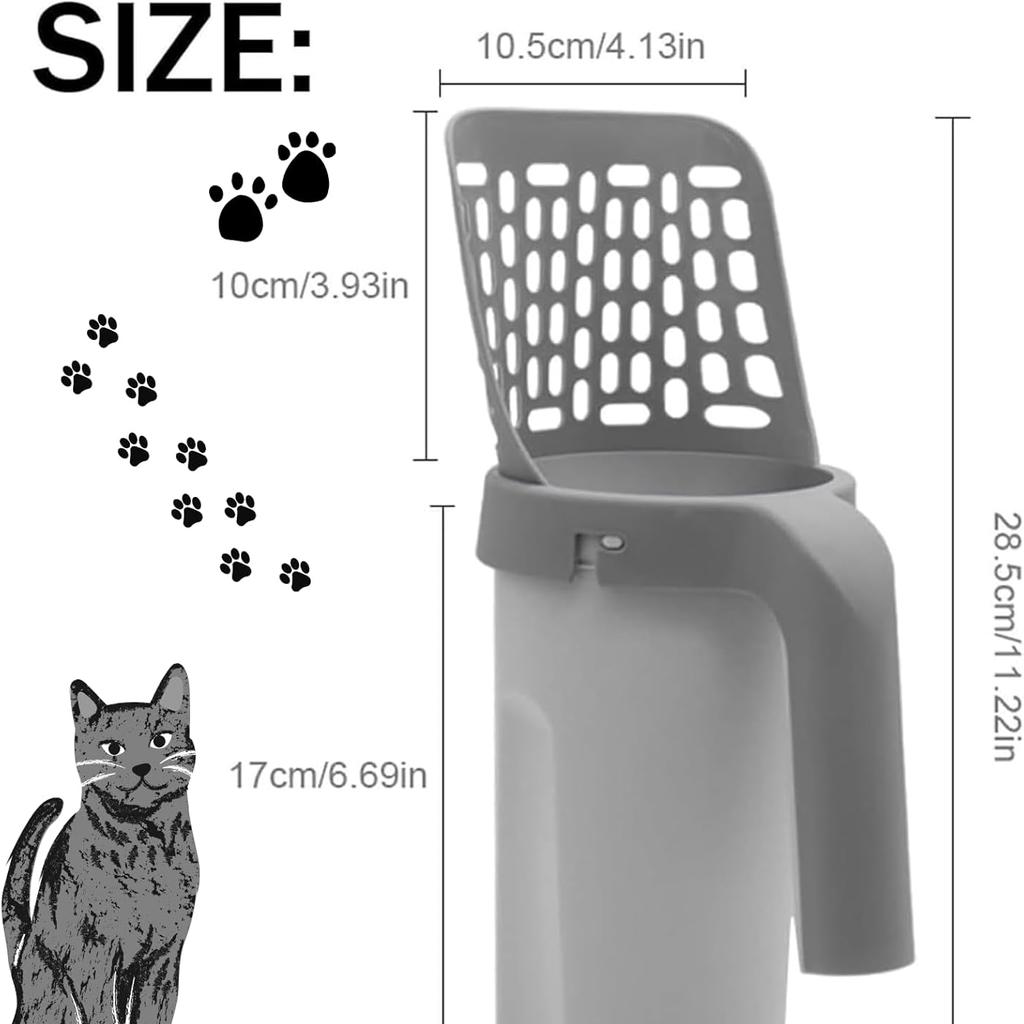 Pet Cat Litter Shovel Scoop with Waste Bags Portable Cat Litter Filter Clean Tool Toilet Garbage Picker Pet Cat Supplies