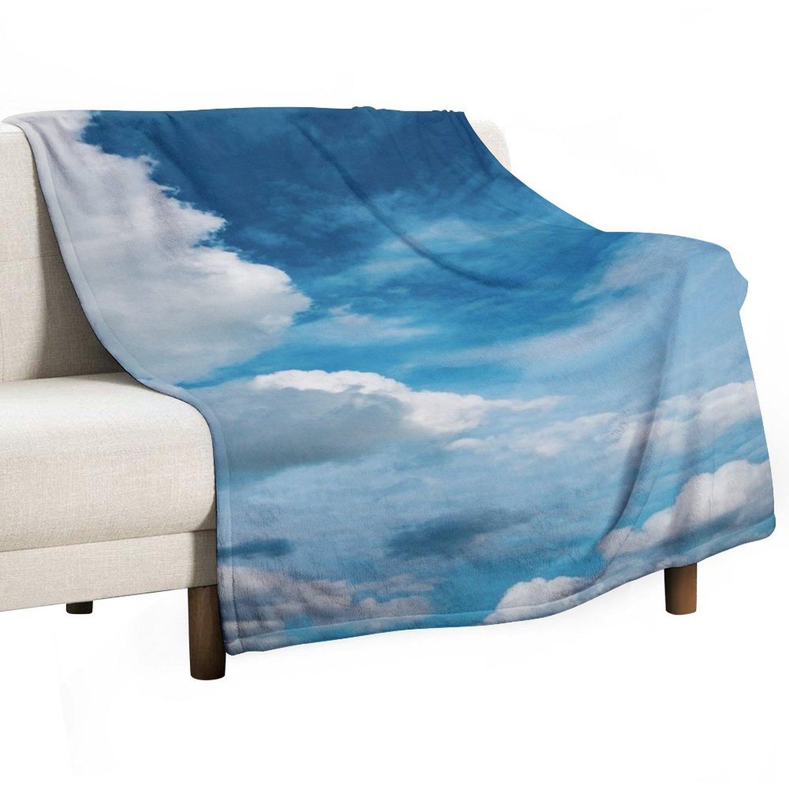 

Blue sky photography series Throw Blanket For Decorative Sofa anime Cute Plaid for babies Blankets 30x40in