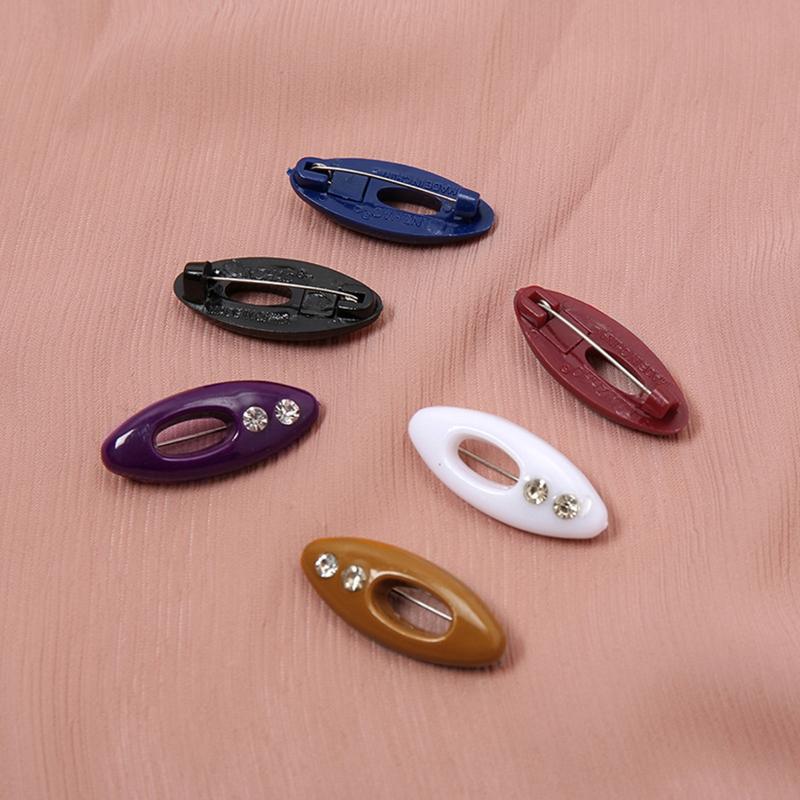 Hijab Pin 12 Pieces Plastic Muslim Women Hijab Sari Pins Mixed Color Safety Pins Scarf Clip Brooch Portable Scarf Clip