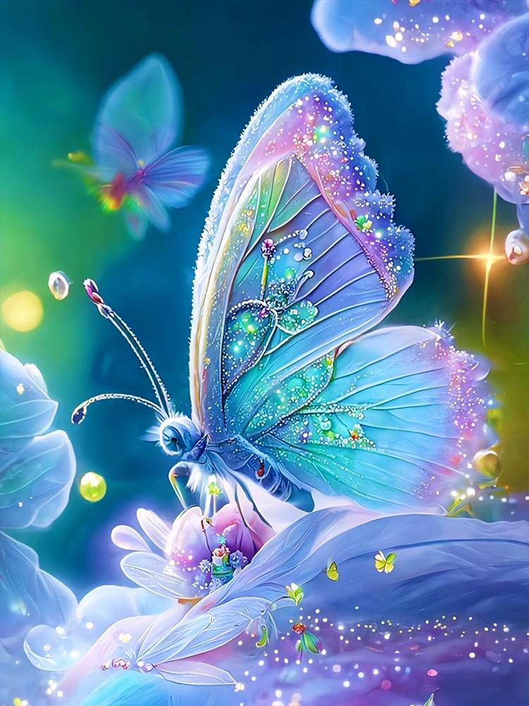 DIY 5D Diamond Painting "Animal Butterfly" Full Round Square Diamond Embroidered Water Diamond Picture Decoration Festival Gift