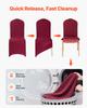 VEVOR 50 Pcs Burgundy Chair Covers, Polyester Spandex Chair Cover, Stretch Slipcovers for Wedding Party Dining Banquet Flat-Front Chair Covers