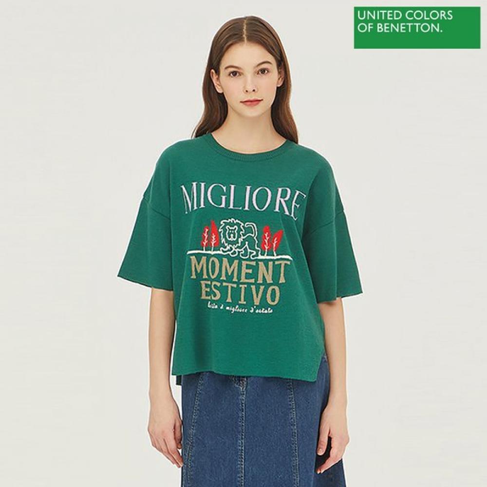 

Benetton Benetton Lion Интарсия Knit Bakpa1441 Gn painted/OS