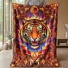 Tiger Fantasy Forest Theme blanket Lightweight Warm Flannel Blanket Decorative Throw Blanket for Home Decoration
