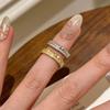 925 Silver High Quality Jewelry Geometry Zircon Adjustable Rings For Women Engagement Wedding Accessories Jewellery