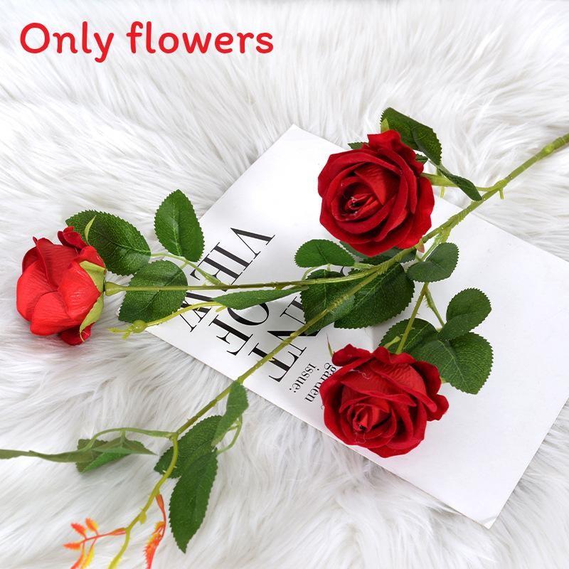 Head Supply 3 Rose Artificial Flower Bouquet For Wedding Photography Decor