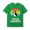 Stud Puffin Uccello Marino Divertente Amante degli Animali Stud Muffin Maglietta Camicie Top in Cotone Magliette Per Magliette Unisex Stampate All'Ingrosso