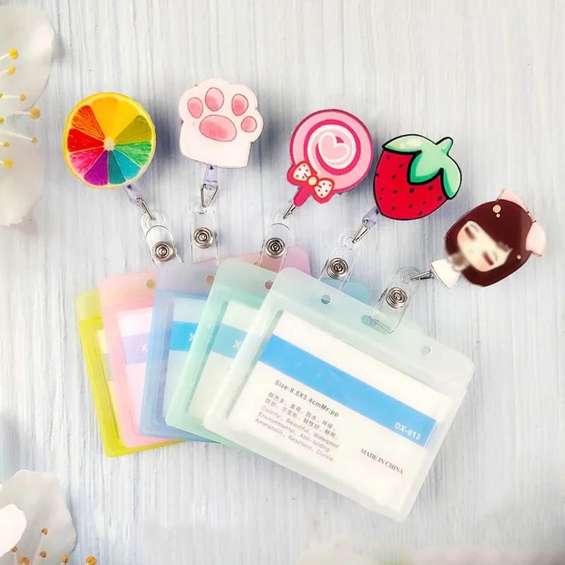 New Nurse Doctor Retractable Badge Reel with Horizontal Style Students ID Business Card Work Card Badge Holder Office Supplies