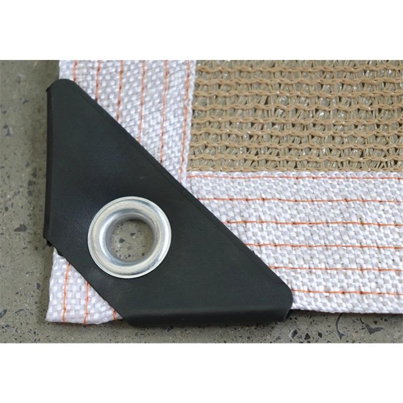 Beige Sunshade Net Edging Perforated Sunshade Sail Courtyard Balcony Outdoor Shading Sunscreen Net Thickened Heat Insulation Net