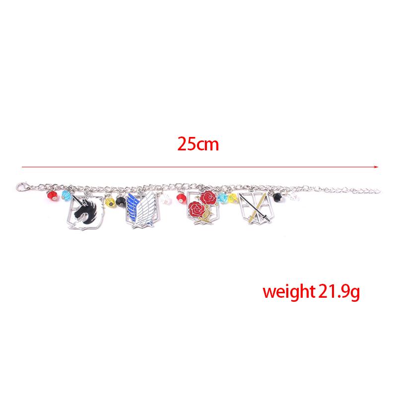 Anime Attack On Titan Charms Bracelet Wings of Liberty Freedom Scouting Legion Eren Bangle Bracelets for Women Men Jewelry
