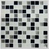 Carrelage mural faïence adhésive motifs mosaïques noir et blanc - 4 plaques 26x26cm