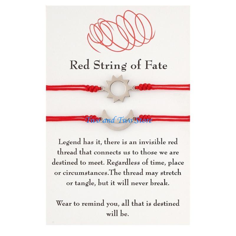 HX6F Red String of Couples Bracelets for Boyfriend and Girlfriend Him and Her Long Distance Relationships Gifts CN