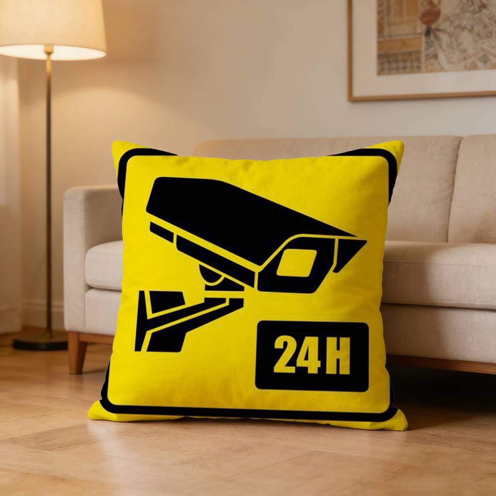 Warning Icon Danger Banning Pillow Case For Sofa Living Room Home Office Decor Protective Cover