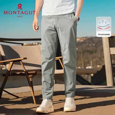 MONTAGUT Herren Leichte Faltenfreie Freizeit-Hose für Frühling/Herbst