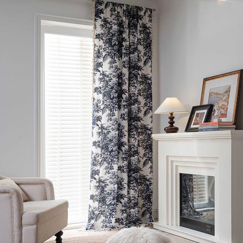 Jingga Ink Wash Print Rod Pocket Curtain