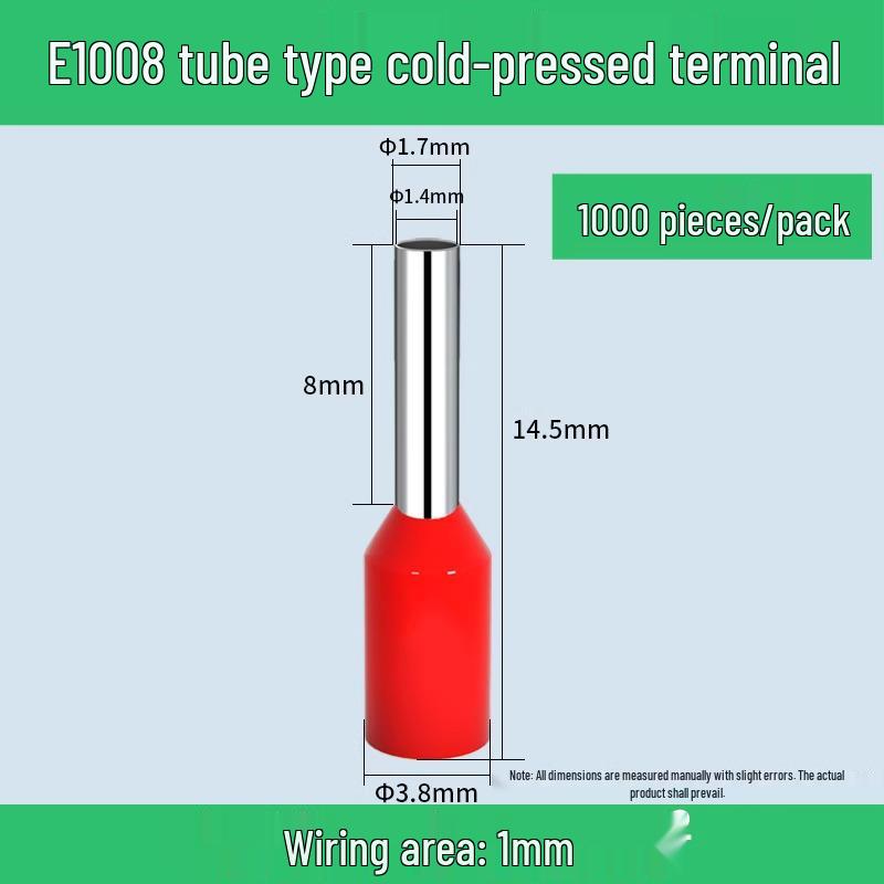 Cold-Pressed Wire Terminal Set with Tube & Pin-Type Copper Connector Crimping Pliers