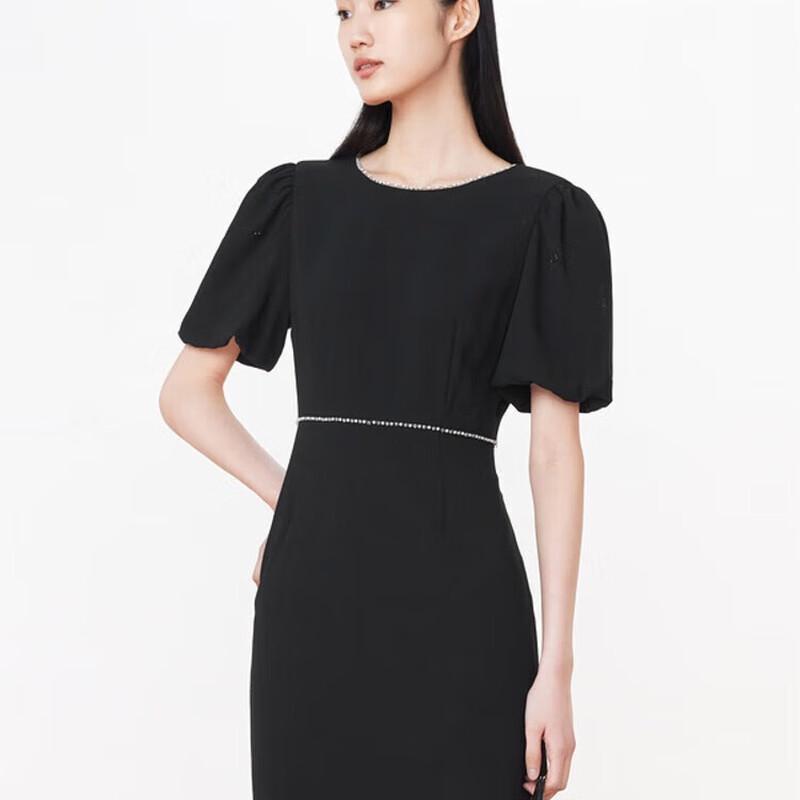 JOOZE Ring-Puffärmel-Acetat-Pendlerkleid