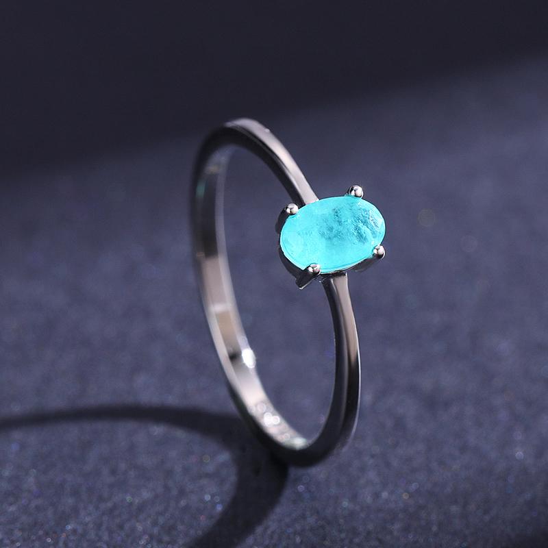 MODIAN 925 Sterling Silver Fashion Oval Finger Rings for Women Elegant Tourmaline Engagement Wedding Statement Jewelry