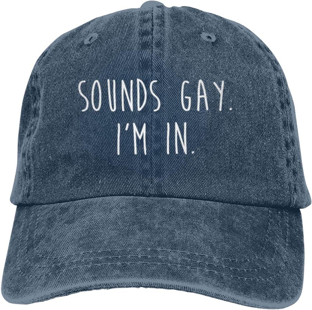 Hat Funny Gay Sounds Gay I'M In Lgbtq Cowboy Hat Baseball Cap Men Women Trucker Hat Golf Dad Cap Fishing Hat