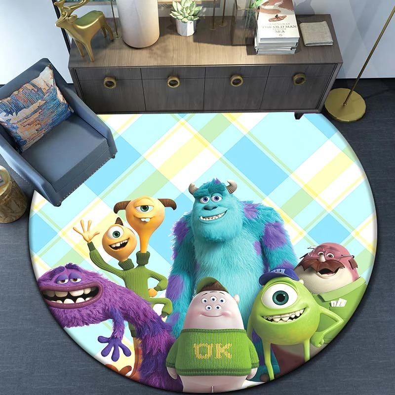  Disney Sullivan Monsters Inc Door Mat Cute Cartoon HD Printed Round Carpet Bedroom Balcony Sofa Entrance Home Decor Rug